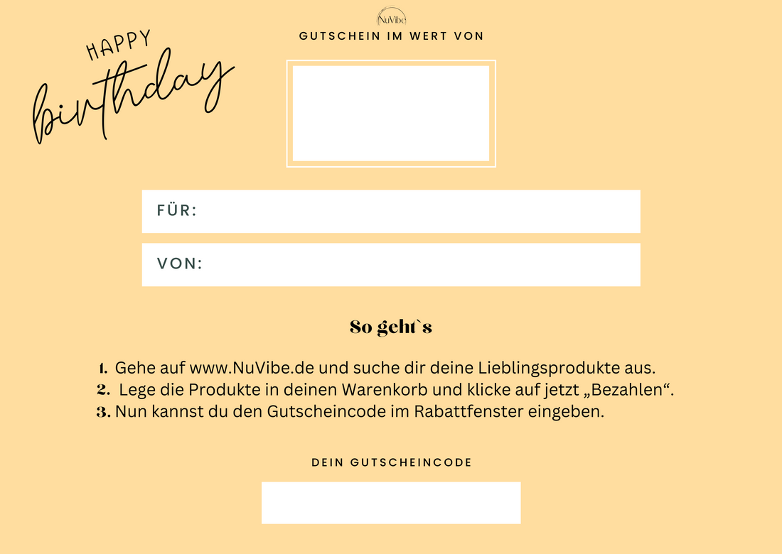 Geschenkgutschein zum Geburtstag NuVibe