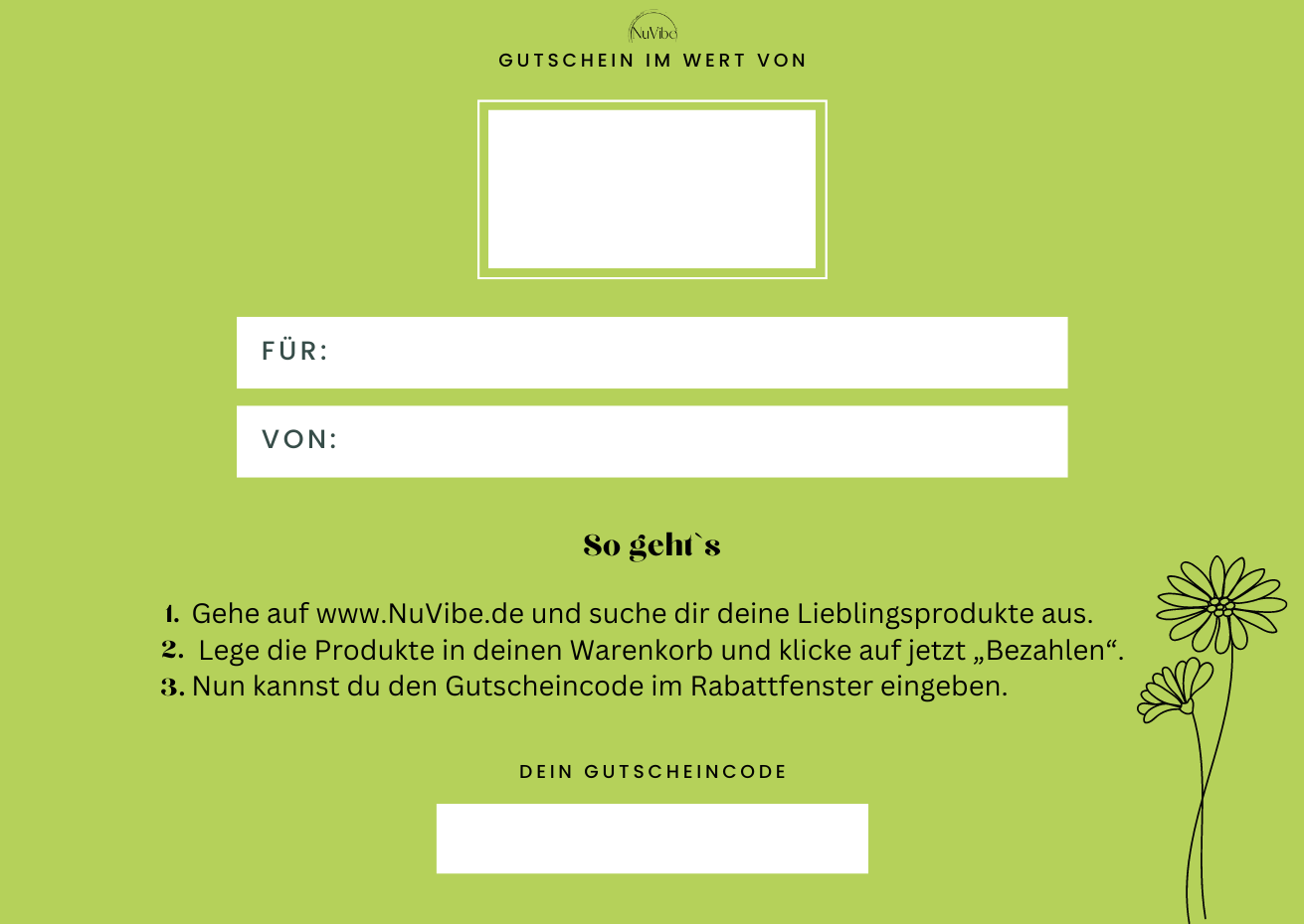 Geschenk Gutschein NuVibe Frühling